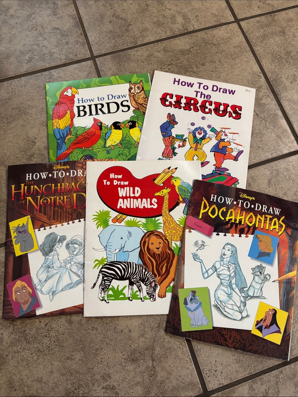 Five vintage how to draw books